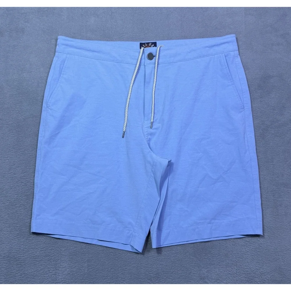 Faherty Shorts Mens 35 Baby Blue All Day Shorts Drawstring Athleisure Golf